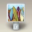 Surf Surfboards on Beach Fence Night Light Ceramic