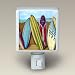 Surf Surfboards on Beach Fence Night Light Ceramic