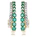 14k Yellow Gold Emerald and Diamond J-Hoop Earrings