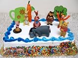 Disney Winnie the Pooh 100 Acre Themed 16 Piece Play Set Birthday Cake Topper Set Featuring Rabbit, Kanga, Owl, Tigger, Piglet, Eeyore, Winnie the Pooh, Rabbit's Gardening Can, Carrot, Pooh Bear Tree, and 6 Winnie the Pooh Decorative Buttons