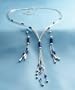 Lapis and Liquid Silver Cascade Jewelry Set