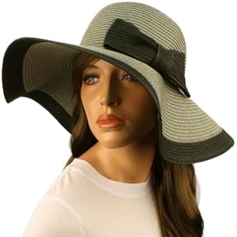 50+ Upf Beach Summer Ribbon Bow Wide 4-3/4