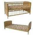 Kidsmax 2 in 1 Kinderbett umbaubar zum  Jugendbett 140x70 klar lackiert