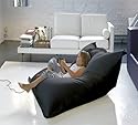 XXL Luxus Fat Sitzsack Lounge Bodenkissen Sitzkissen Bag Mitternacht Schwarz
