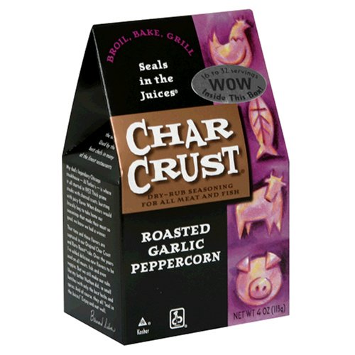 Char Crust Dry Rub Mix, Roasted Garlic Peppercorn, 4-Ounce Boxes (Pack of 6)