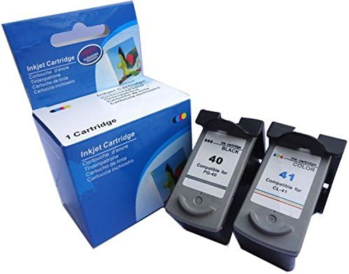 Daryo Remanufactured Ink Cartridges Replacement for Canon PG-40 and CL-41 (1 Black, 1 Color) Compatible With Canon Pixma ip1200, ip1300, ip1600, ip1700, ip1800 Printers