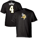 Reebok Minnesota Vikings #4 Brett Favre Black Player T-shirt