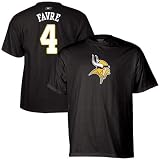 Reebok Minnesota Vikings #4 Brett Favre Black Player T-shirt