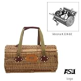 Arizona State Sun Devils NCAA "Verona" Two-Lid Willow Basket (Burgundy) (Engraved Logo)