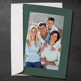 Set of 3 Photo Insert Cards: Hold 4 x 6 Photos, Forest Green Color