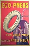 1930's French Eco Ecology Automobile Tires Vintage Antique Advertising Poster