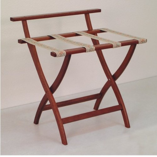 Wall Saver Luggage Rack Webbing Color: Tapestry, Finish: Dark Red Mahogany