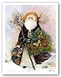 Woodland Santa by Peggy Abrams 5"x7" Art Print Poster