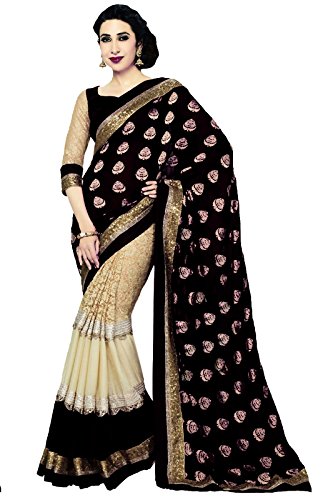 Sakala Export Women Indian Saree Black Color Best Price Free Blouse T2497