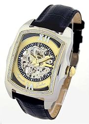 Auguste Galan MECCANIX TTS Mens Mechanical "Skeleton" Watch with Black Strap. Model: AG-0566