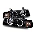 1992-1998 BMW E36 Sedan 4 Door 318i 320i 325i Twin Angel Eyes Halo Projector Headlights Black
