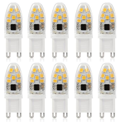 iLampens LED Replacement Light Bulb – 30 Watt Equivalent G9 LED Bulb 14pcs 2835 SMD AC 120V 120 Lumen Warm White Replacement Halogen G9 Corn Light Bulb Interior Fixtures Equivalent, 10-PACK