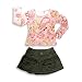 Mish Mish - Toddler Girls Long Sleeve Skirt Set, Pink, Olive