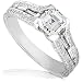 14k White Gold 1-1/3ctw Asscher Cut Diamond Ring (HI/SI)