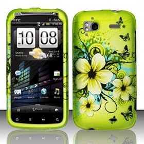 TMobile HTC Sensation 4G Accessory - Blossoming Spring Flower & Butterflies Protective Hard Case Phone Cover Design
