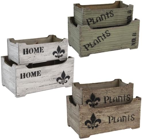 IMPORT Collection TIC 37-654 2-Piece Fleur Planter, Set of 3