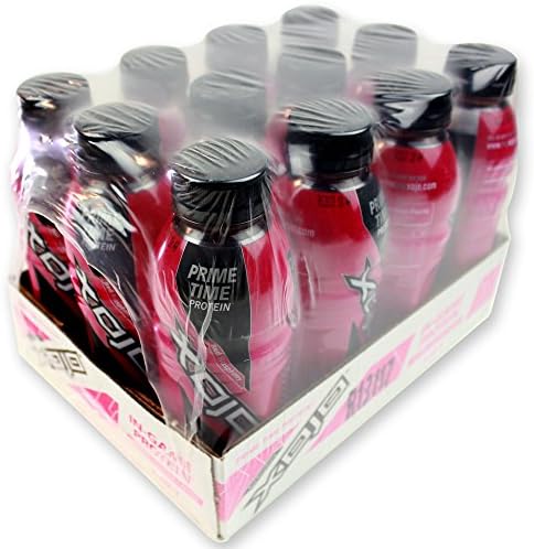 XOJO During Workout Protein Drink (12-pack) - Clinically Proven to Increase Endurance and Enhance Muscle Performance (Red Raspberry)