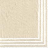 Stripe Border Natural Beverage Napkins