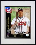 Yunel Escobar 2008 Studio Double Matted 8 x 10 Photograph In Black Anodized Aluminum Frame