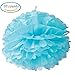 10pcs Tissue Hanging Paper Pom-poms Flower Ball Wedding Party Outdoor Decoration, Hmxpls Premium Tissue Paper Pom Pom Flowers Craft Kit(Blue)