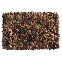 Leather Shaggy Rug Collection - Brown/Tan