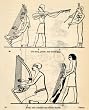 1854 Woodcut Ancient Egyptian Musical Instruments Harp Double Pipe Guitar Egypt - Original Woodcut