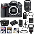 Nikon D7100 Digital SLR Camera Body with 18-300mm Lens + 64GB Card + Battery & Charger + Case + Flash + Filter + Tripod + Accessory Kit