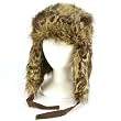 All Faux Fake Fur Animal Print Thick Trooper Trapper Pilot Ski Tie Cap Hat Natural