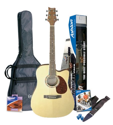 Ashton SPD25CEQNTM Elektro Akustik Gitarre mit eingebauten Tuner und Zubeh&ouml;r Matte naturho Preisvergleich