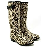 NEW LEOPARD FUNKY WELLY WELLIES WELLINGTON BOOTS SZ 5