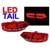 A Pair of Depo Red and Clear lense LED Tail Lights - Audi A4 B8 4DR 2009-2011 by Depo