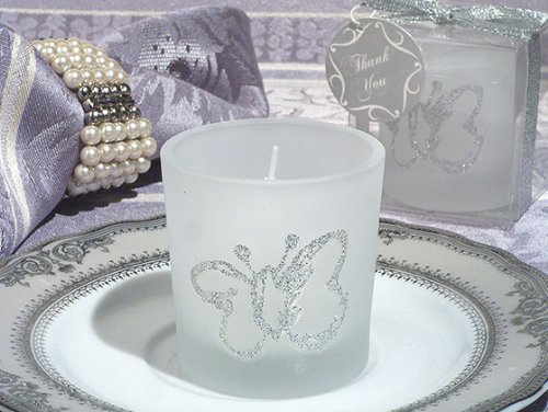 Butterfly Design Glass Votive Candle Holder Picture