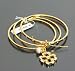 NEW AUTHENTIC COACH PAVE CRYSTAL FLOWER CHARM 3PC BANGLE BRACELET SET