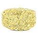 Men's Classic Large 21mm Wide High Polished 14k Gold Plated Nugget Ring