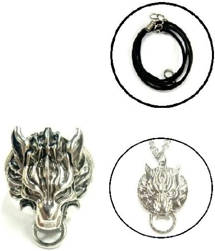[FF7AC cloud set of 2 B] rope chain with a (Final Fantasy ADVENT CHILDREN) fan goods, items costume accessory accessories cosplay props top scratch resistant FF7 Cloud Cloudy Wolf ring motif necklace FINAL FANTASY VII ADVENT CHILDREN (japan import)