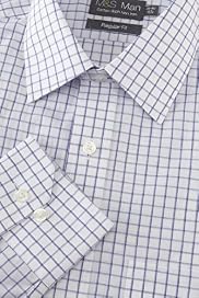 Non-Iron Cotton Rich Outlined Checked Shirt
