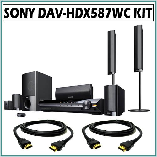 Sony BRAVIA DAV-HDX587WC 5.1 Channel Theater System w/ 2 HDMI Cables