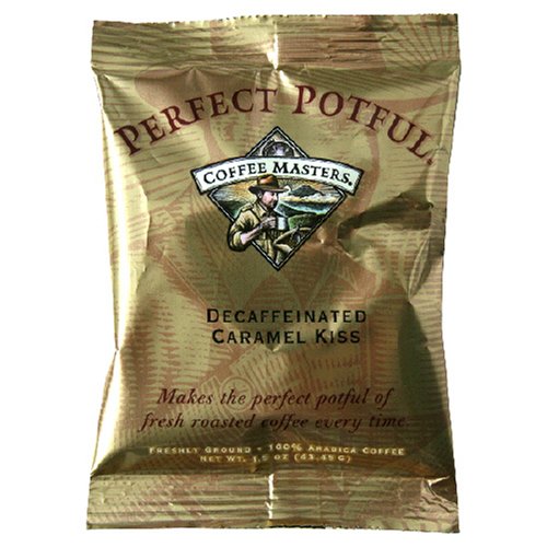 Coffee Masters Perfect Potful Caramel Kiss Decaffeinated Ground Coffee, 1.5-Ounce Packets (Pack of 12)