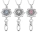 Souarts Womens Office Lanyard ID Badges Holder with 3pcs Snap Charms Jewelry Pendant Clip 25 Inch (1)
