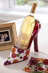 Floral Splash Resin High Heel Shoe Bottle Holder