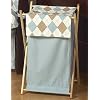 Baby and Kids Clothes Laundry Hamper for Brown and Blue Argyle Bedding Sets