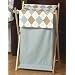 Baby and Kids Clothes Laundry Hamper for Brown and Blue Argyle Bedding Sets
