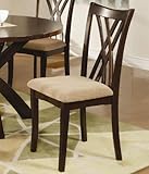 Set of 2 Dining Chairs with X Back in Rich Espresso Finish