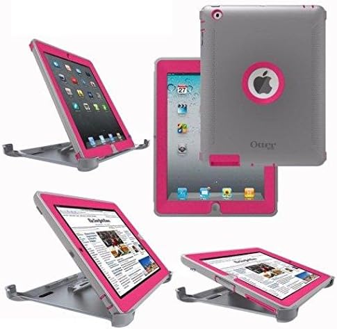 OterBox- Defender Series Case with Screen Protector and Stand for the New iPad (4th Generation), iPad 2 and 3 - Pink / Gray