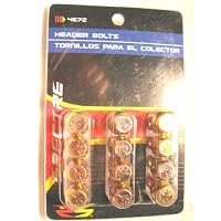 Spectre 4672 Header Bolts Set of 12 Gold Irridite Finish Hex Head